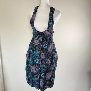 Vintage Floral Overall Dress